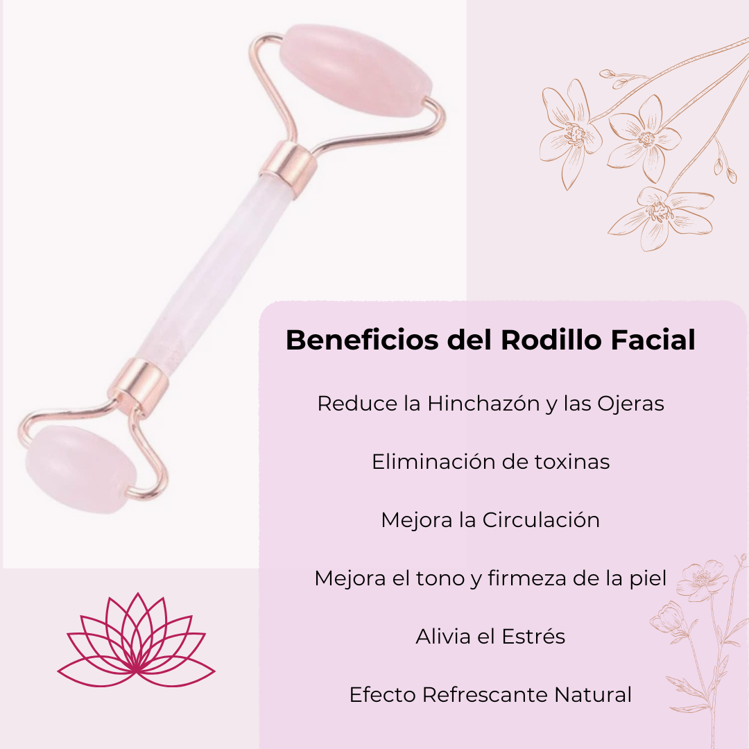 Rodillo Facial de Cuarzo con Efecto Antiedad